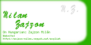 milan zajzon business card